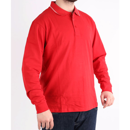 Long Sleeve Polo Red L